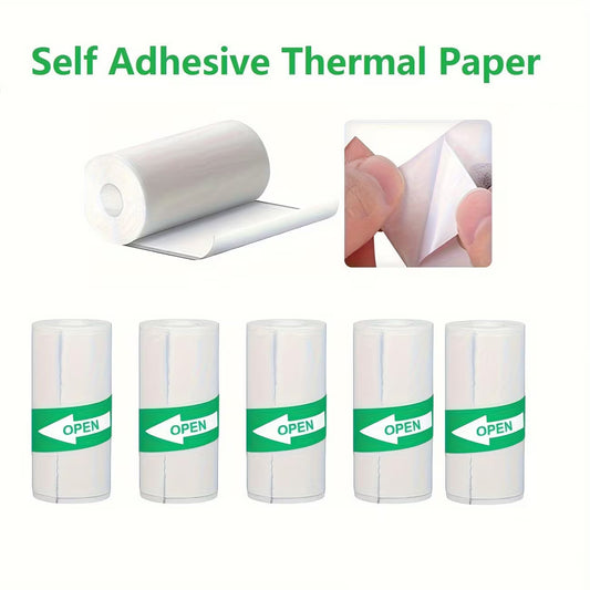 5 Pcs Thermal Paper, Self-Adhesive Mini Printer Paper, Printable Sticker Paper for Pocket Thermal Printer. 57mm x 25mm